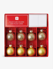 Bauble Christmas place cards and place card holders set