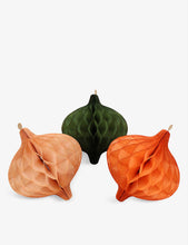 Set of three Honeycomb Onion 3D paper Christmas decorations 12cm