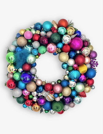 Rani multi-coloured upcycled-materials Christmas wreath