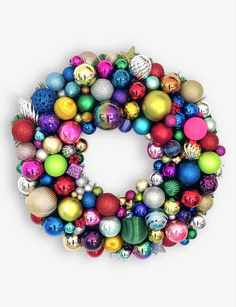 Rani 9 multi-coloured upcycled-materials Christmas wreath