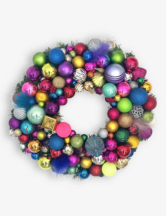 Rani 19 multi-coloured upcycled-materials Christmas wreath