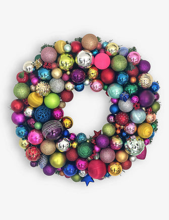 Rani 20 multi-coloured upcycled-materials Christmas wreath