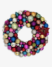 The Rani Collection recycled baubles and spruce Christmas wreath 60cm