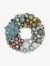 The Pastel Collection recycled baubles and spruce Christmas wreath 60cm