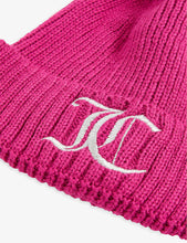 Logo-embroidered knitted bobble hat