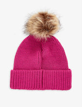 Logo-embroidered knitted bobble hat