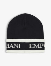 Logo-print wool beanie hat 4-16 years