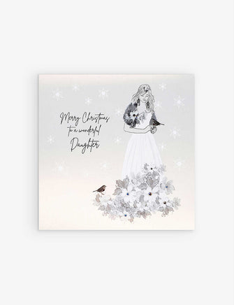 To A Wonderful Daughter Christmas card 16.5cm x 16.5cm