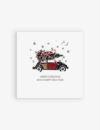 Glittered Christmas card 16.5cm x 16.5cm