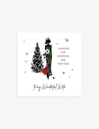 To My Wonderful Wife Christmas card 22cm x 22cm