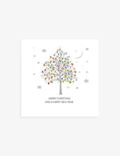 Tree graphic-print Christmas card 17.3cm x 17.3cm