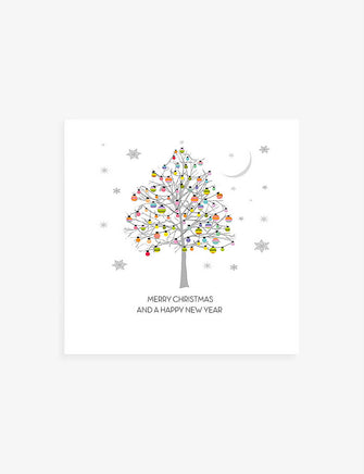 Tree graphic-print Christmas card 17.3cm x 17.3cm