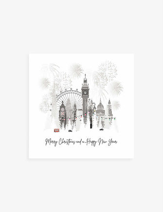 Merry Christmas And A Happy New Year London Christmas card 17.3cm x 17.3cm