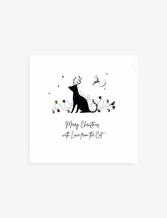 With Love From The Cat Christmas card 14cm x 14cm