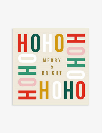 Ho Ho Ho charity Christmas cards 13cm x 13cm pack of 6