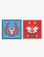 Foxes and Doves Christmas cards 13cm x 13cm pack of 10