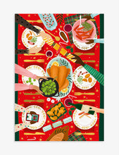 Christmas Dinner Christmas card 10cm x 10cm