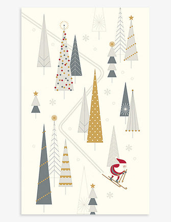 Santa Skiing Christmas card 10cm x 15cm