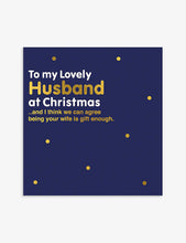 To My Lovely Husband Christmas card 16cm x 17cm