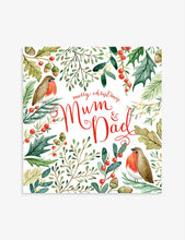 Merry Christmas Mum And Dad Christmas card 16cm x 17cm