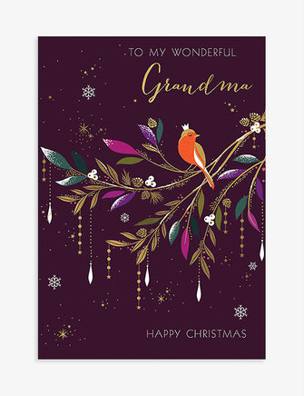 To My Wonderful Grandma Christmas card 12cm x 17cm