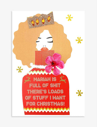 Mariah Is Full Of Sh!t Christmas card 14.5cm x 20cm