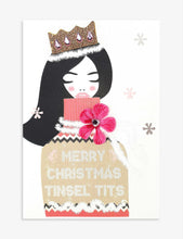 Merry Christmas Tinsel T!ts Christmas card 14.5cm x 20cm