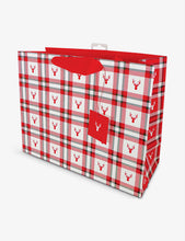 Tartan large Christmas gift bag 28cm