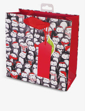 Penguin Party illustrated-print medium Christmas gift bag 21.5cm