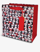 Penguin Party illustrated-print large Christmas gift bag 28cm