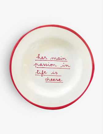 Her Main Passion In Life Is Cheese hand-painted ceramic plate 20cm