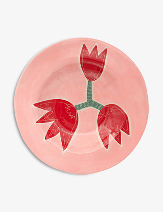 Tulip hand-painted ceramic plate 26cm