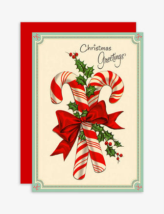 Candy Canes Christmas cards pack of six