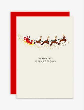 Santa's Coming Town Christmas cards pack of six