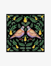 Catherine Rowe Partridge Pear graphic-print Christmas card 16cm x 16cm pack of 5