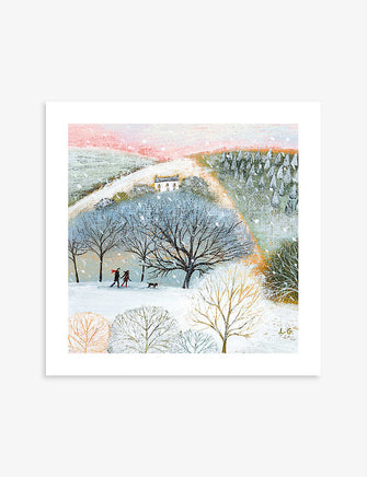 Christmas Fayre Winter Walkers Christmas cards 13cm x 13cm pack of 8