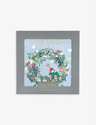 Wreath Christmas cards set of eight