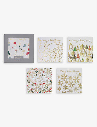 Foiled mixed Christmas cards set of 10