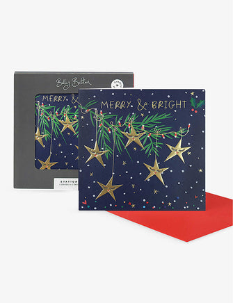 Merry and Bright Christmas cards set of five