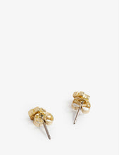 Lenana magnolia floral-shape rose gold-plated brass stud earrings