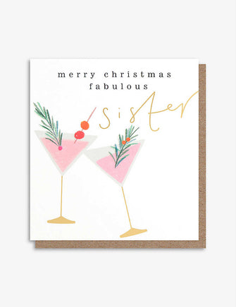 Merry Christmas Sister Christmas card 14.6cm x 14cm