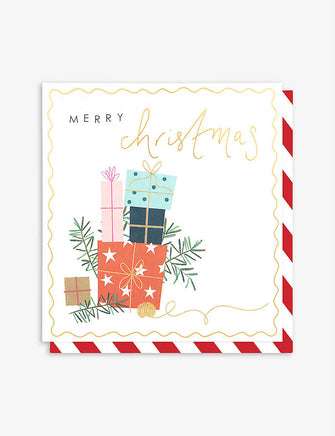 Merry Christmas Present Stack charity Christmas cards pack of eight