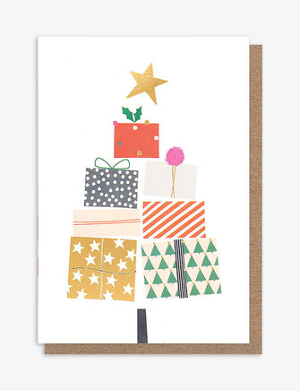 Presents Tree small Christmas cards pack of 10