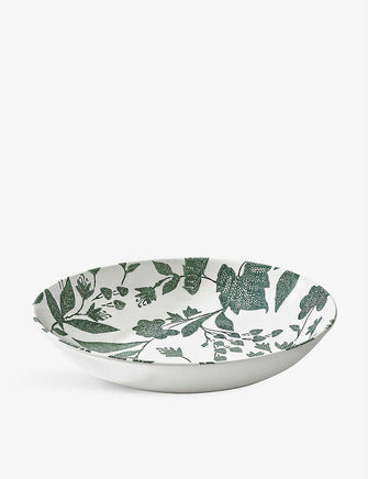 Ralph Lauren x Burleigh Garden Vine botanical-print earthenware pasta bowl 23.4cm