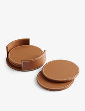 Wyatt leather coasters set of four