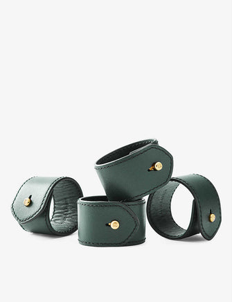 Wyatt leather napkin rings set of four