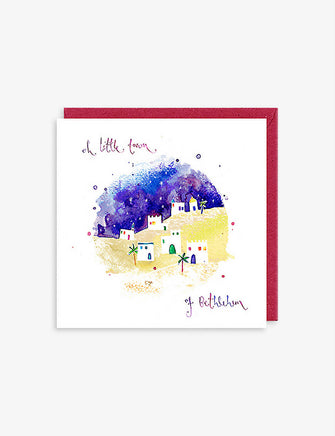 Oh Little Town Of Bethlehem greetings card 15cm x 15cm