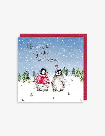 Lots of Love to My Sister at Christmas greetings card 15cm x 15cm