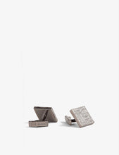 Conroll brand-embossed silver-plated cufflinks