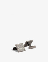 Conroll brand-embossed silver-plated cufflinks